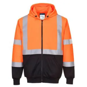 Hi-Vis Contrast Zipped Hoodie