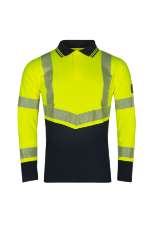 Arran Flame Retardant Anti-Static Hi-Vis Long Sleeve Polo Shirt